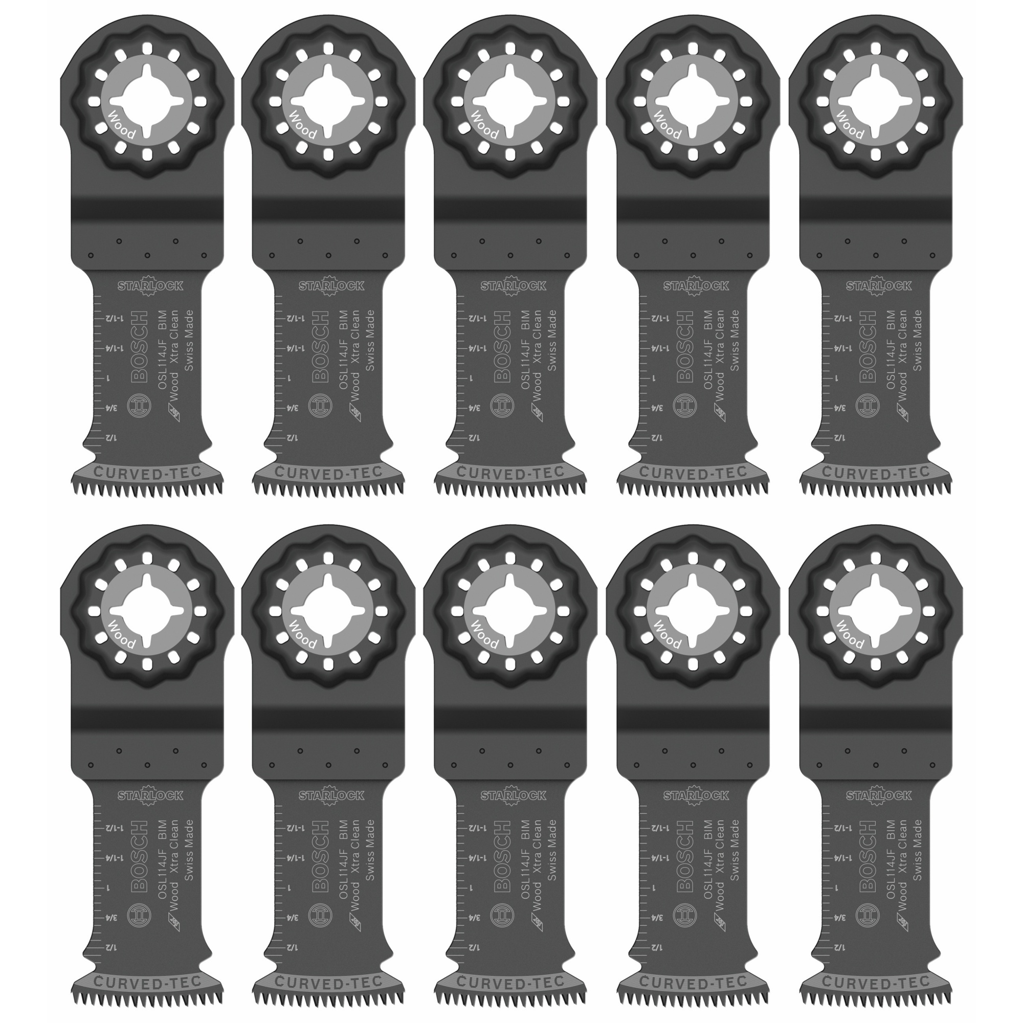 Bosch Starlock Oscillating Multi-Tool Bi-Metal Plunge Cut Blade — 1 1/4in., 10 Pk, Model# OSL114JF-10